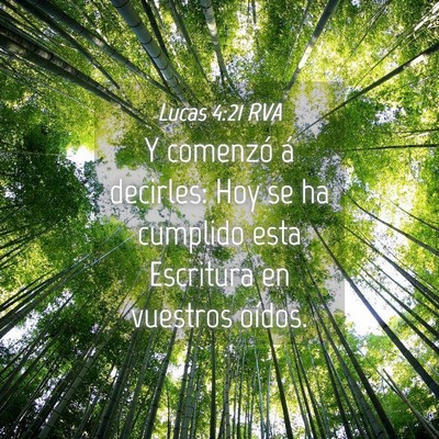 Picture 04 - Lucas 4:21 RVA - Y comenzó á decirles: Hoy se ha cumplido esta - Bible Verse Picture