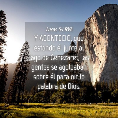 Picture 04 - Lucas 5:1 RVA - Y ACONTECIO, que estando él junto al lago de - Bible Verse Picture