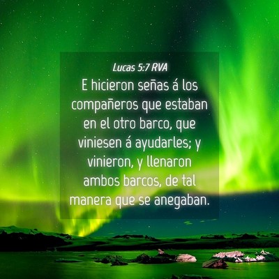 Picture 04 - Lucas 5:7 RVA - E hicieron señas á los compañeros que estaban - Bible Verse Picture