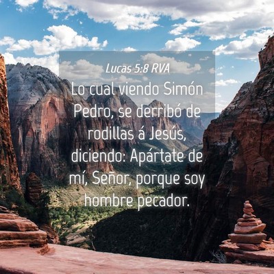 Picture 04 - Lucas 5:8 RVA - Lo cual viendo Simón Pedro, se derribó de - Bible Verse Picture