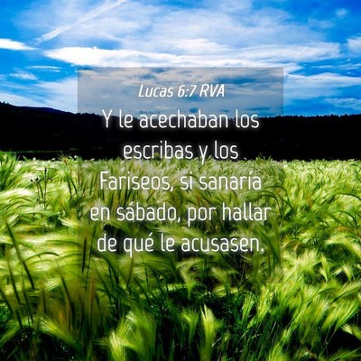 Picture 04 - Lucas 6:7 RVA - Y le acechaban los escribas y los Fariseos, si - Bible Verse Picture