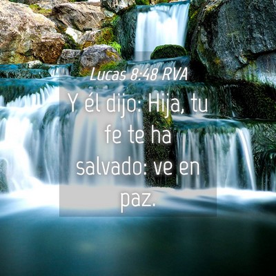 Picture 04 - Lucas 8:48 RVA - Y él dijo: Hija, tu fe te ha salvado: ve en - Bible Verse Picture