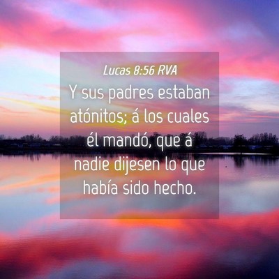 Picture 04 - Lucas 8:56 RVA - Y sus padres estaban atónitos; á los cuales él - Bible Verse Picture