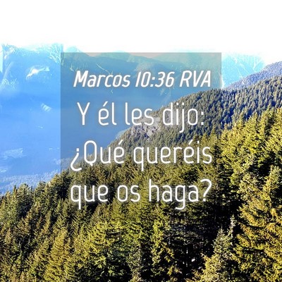 Picture 04 - Marcos 10:36 RVA - Y él les dijo: ¿Qué queréis que os - Bible Verse Picture