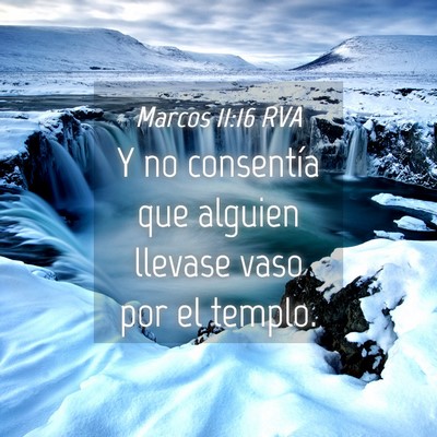 Picture 04 - Marcos 11:16 RVA - Y no consentía que alguien llevase vaso por el - Bible Verse Picture