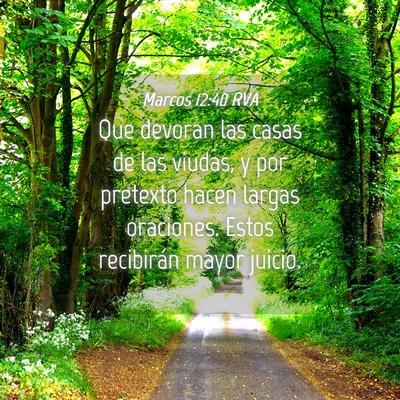 Picture 04 - Marcos 12:40 RVA - Que devoran las casas de las viudas, y por - Bible Verse Picture