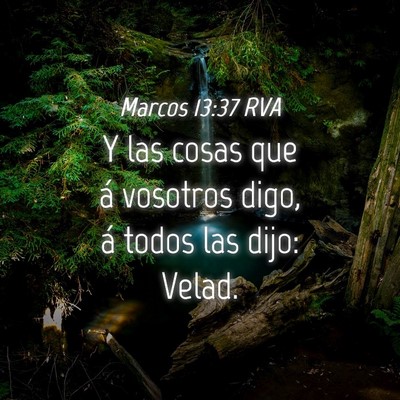 Picture 04 - Marcos 13:37 RVA - Y las cosas que á vosotros digo, á todos las - Bible Verse Picture