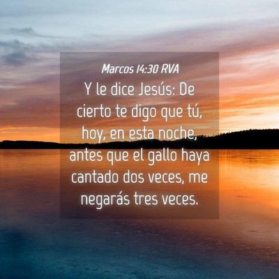 Picture 04 - Marcos 14:30 RVA - Y le dice Jesús: De cierto te digo que tú, hoy, - Bible Verse Picture
