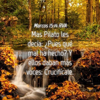 Picture 04 - Marcos 15:14 RVA - Mas Pilato les decía: ¿Pues qué mal ha hecho? - Bible Verse Picture