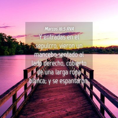 Picture 04 - Marcos 16:5 RVA - Y entradas en el sepulcro, vieron un mancebo - Bible Verse Picture