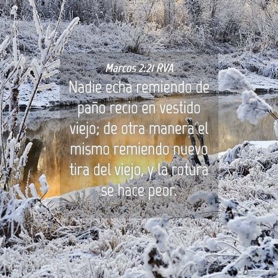 Picture 04 - Marcos 2:21 RVA - Nadie echa remiendo de paño recio en vestido - Bible Verse Picture