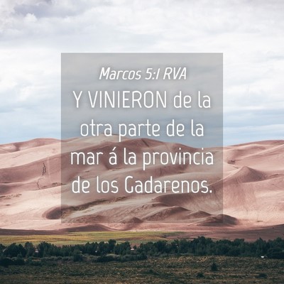 Picture 04 - Marcos 5:1 RVA - Y VINIERON de la otra parte de la mar á la - Bible Verse Picture