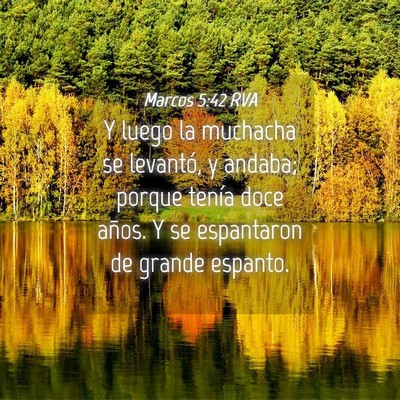 Picture 04 - Marcos 5:42 RVA - Y luego la muchacha se levantó, y andaba; porque - Bible Verse Picture