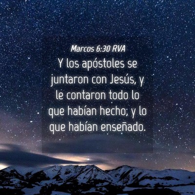 Picture 04 - Marcos 6:30 RVA - Y los apóstoles se juntaron con Jesús, y le - Bible Verse Picture
