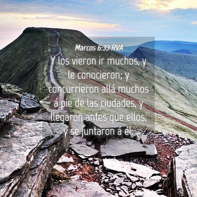 Picture 04 - Marcos 6:33 RVA - Y los vieron ir muchos, y le conocieron; y - Bible Verse Picture