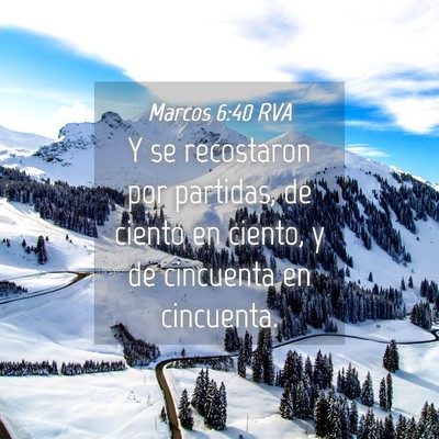 Picture 04 - Marcos 6:40 RVA - Y se recostaron por partidas, de ciento en - Bible Verse Picture