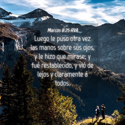 Picture 04 - Marcos 8:25 RVA - Luego le puso otra vez las manos sobre sus ojos, - Bible Verse Picture