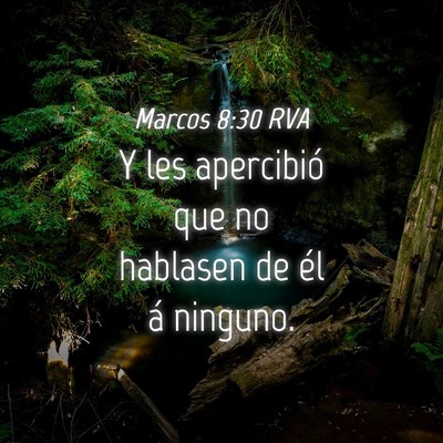 Picture 04 - Marcos 8:30 RVA - Y les apercibió que no hablasen de él á - Bible Verse Picture