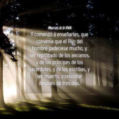 Picture 04 - Marcos 8:31 RVA - Y comenzó á enseñarles, que convenía que el - Bible Verse Picture