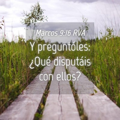 Picture 04 - Marcos 9:16 RVA - Y preguntóles: ¿Qué disputáis con - Bible Verse Picture