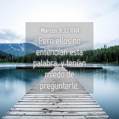 Picture 04 - Marcos 9:32 RVA - Pero ellos no entendían esta palabra, y tenían - Bible Verse Picture