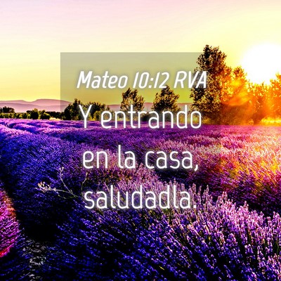 Picture 04 - Mateo 10:12 RVA - Y entrando en la casa, - Bible Verse Picture