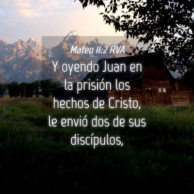 Picture 04 - Mateo 11:2 RVA - Y oyendo Juan en la prisión los hechos de - Bible Verse Picture