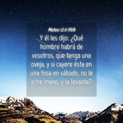 Picture 04 - Mateo 12:11 RVA - Y él les dijo: ¿Qué hombre habrá de vosotros, - Bible Verse Picture