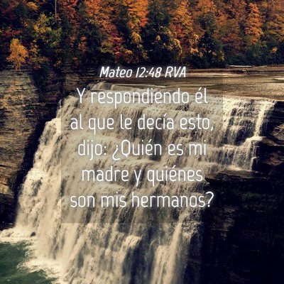 Picture 04 - Mateo 12:48 RVA - Y respondiendo él al que le decía esto, dijo: - Bible Verse Picture