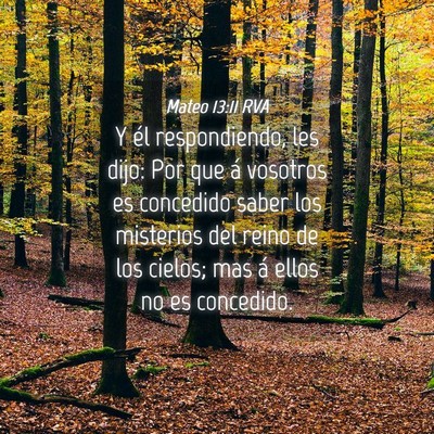 Picture 04 - Mateo 13:11 RVA - Y él respondiendo, les dijo: Por que á vosotros - Bible Verse Picture
