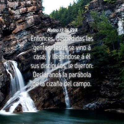 Picture 04 - Mateo 13:36 RVA - Entonces, despedidas las gentes, Jesús se vino - Bible Verse Picture