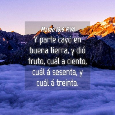 Picture 04 - Mateo 13:8 RVA - Y parte cayó en buena tierra, y dió fruto, - Bible Verse Picture