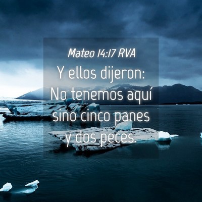 Picture 04 - Mateo 14:17 RVA - Y ellos dijeron: No tenemos aquí sino cinco - Bible Verse Picture