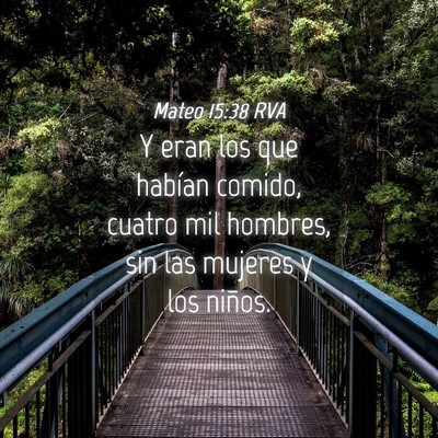 Picture 04 - Mateo 15:38 RVA - Y eran los que habían comido, cuatro mil - Bible Verse Picture