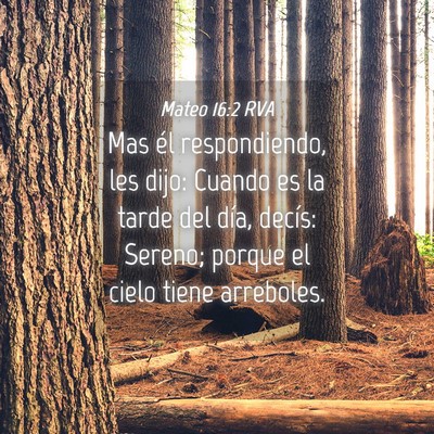 Picture 04 - Mateo 16:2 RVA - Mas él respondiendo, les dijo: Cuando es la - Bible Verse Picture