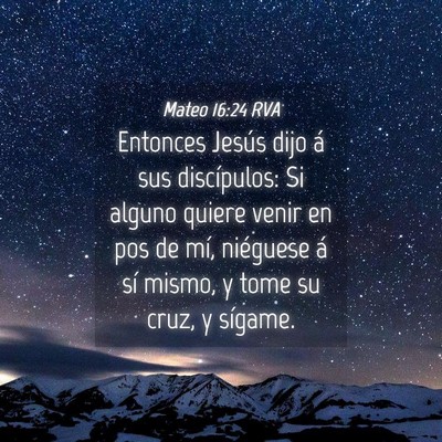 Picture 04 - Mateo 16:24 RVA - Entonces Jesús dijo á sus discípulos: Si - Bible Verse Picture