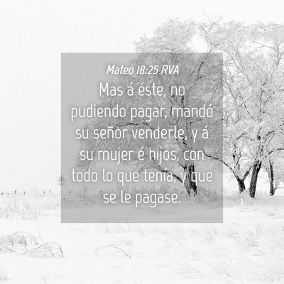 Picture 04 - Mateo 18:25 RVA - Mas á éste, no pudiendo pagar, mandó su señor - Bible Verse Picture