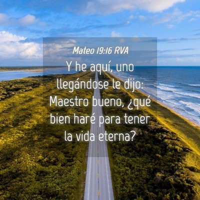 Picture 04 - Mateo 19:16 RVA - Y he aquí, uno llegándose le dijo: Maestro - Bible Verse Picture
