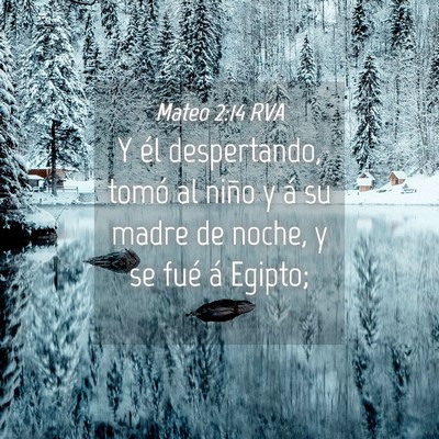 Picture 04 - Mateo 2:14 RVA - Y él despertando, tomó al niño y á su madre - Bible Verse Picture