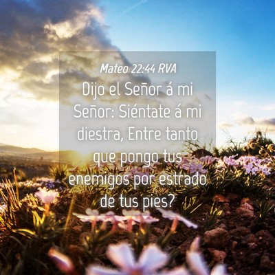 Picture 04 - Mateo 22:44 RVA - Dijo el Señor á mi Señor: Siéntate á mi - Bible Verse Picture