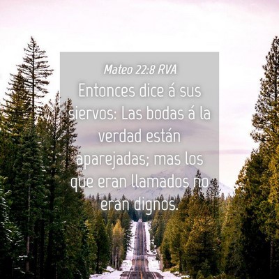 Picture 04 - Mateo 22:8 RVA - Entonces dice á sus siervos: Las bodas á la - Bible Verse Picture