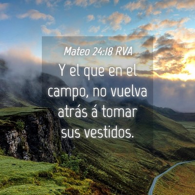 Picture 04 - Mateo 24:18 RVA - Y el que en el campo, no vuelva atrás á tomar - Bible Verse Picture