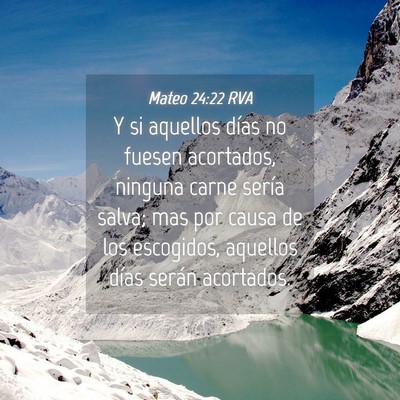 Picture 04 - Mateo 24:22 RVA - Y si aquellos días no fuesen acortados, ninguna - Bible Verse Picture