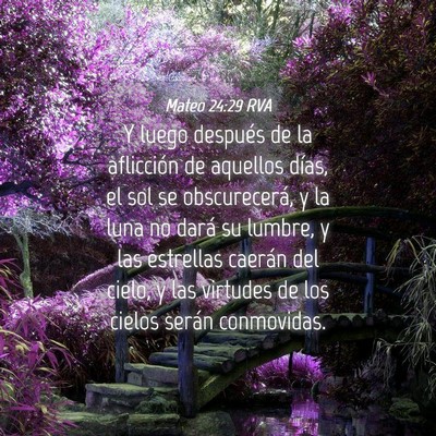 Picture 04 - Mateo 24:29 RVA - Y luego después de la aflicción de aquellos - Bible Verse Picture