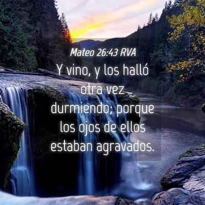 Picture 04 - Mateo 26:43 RVA - Y vino, y los halló otra vez durmiendo; porque - Bible Verse Picture