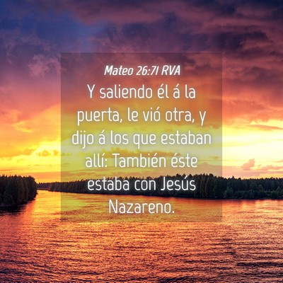 Picture 04 - Mateo 26:71 RVA - Y saliendo él á la puerta, le vió otra, y dijo - Bible Verse Picture