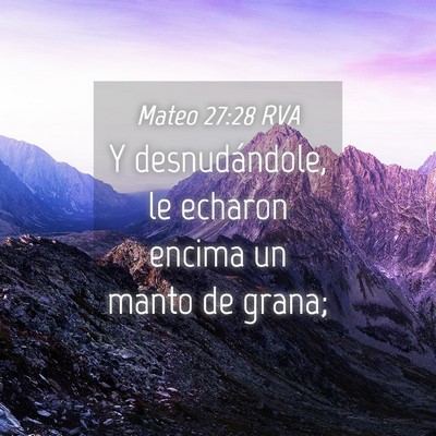 Picture 04 - Mateo 27:28 RVA - Y desnudándole, le echaron encima un manto de - Bible Verse Picture