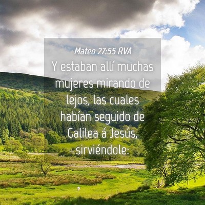 Picture 04 - Mateo 27:55 RVA - Y estaban allí muchas mujeres mirando de lejos, - Bible Verse Picture