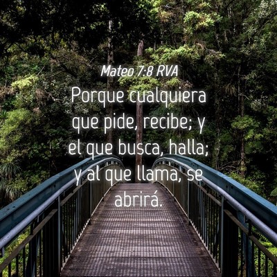 Picture 04 - Mateo 7:8 RVA - Porque cualquiera que pide, recibe; y el que - Bible Verse Picture