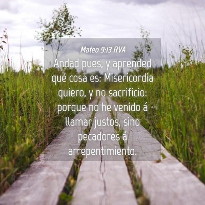 Picture 04 - Mateo 9:13 RVA - Andad pues, y aprended qué cosa es: Misericordia - Bible Verse Picture